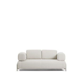 Compo 2-Sitzer-Sofa aus ecrufarbenem Chenille und beigem Metallrahmen, 200 cm FSC Mix Credit