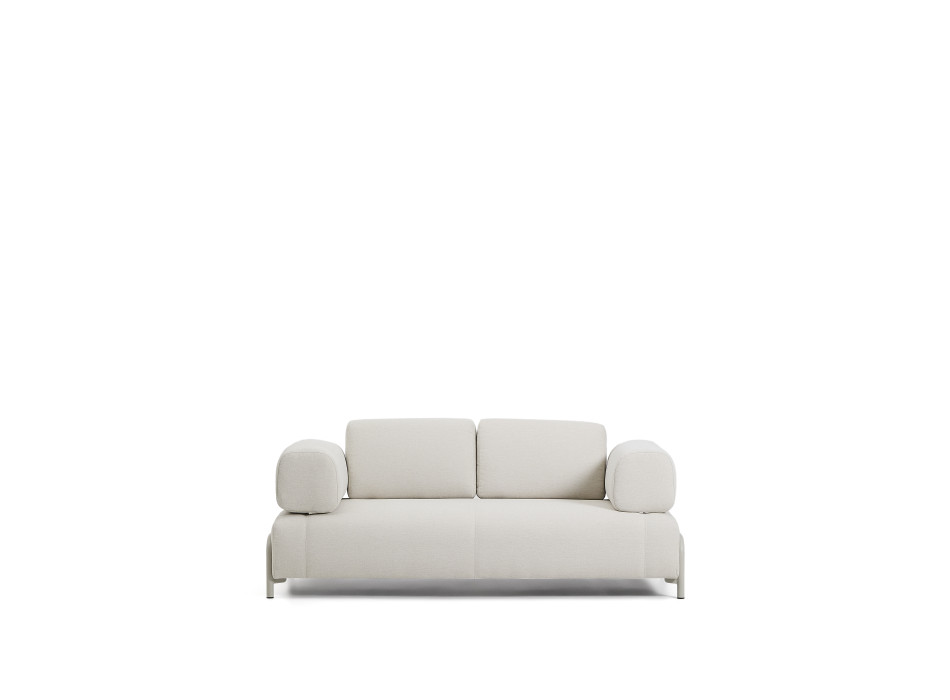 Compo 2-Sitzer-Sofa aus ecrufarbenem Chenille und beigem Metallrahmen, 200 cm FSC Mix Credit