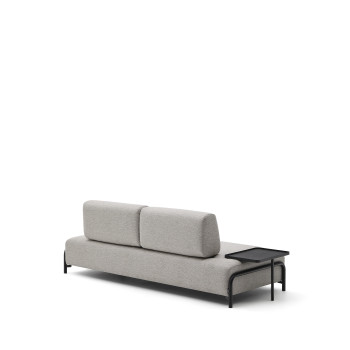 Compo 3-Sitzer-Sofa, graubeige, mit großem Tablett, 252 cm