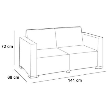 KETER CALIFORNIA 2-Sitzer-Outdoor-Sofa