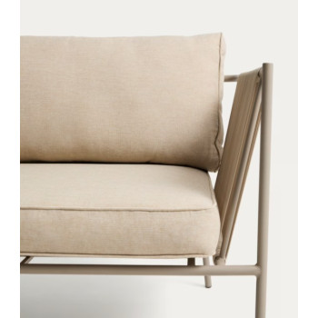 Zivia 2-Sitzer-Gartensofa aus rohem Seil und grün verzinktem Stahl, 178 cm