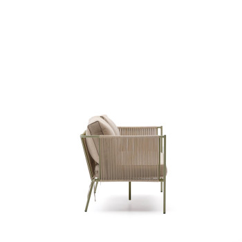 Zivia 2-Sitzer-Outdoor-Sofa aus Rohseil und grün verzinktem Stahl 178 cm