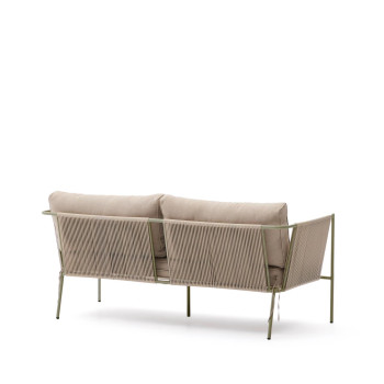 Zivia 2-Sitzer-Outdoor-Sofa aus Rohseil und grün verzinktem Stahl 178 cm