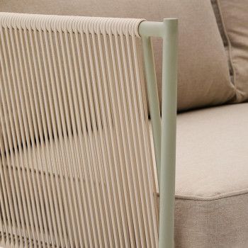 Zivia 2-Sitzer-Outdoor-Sofa aus Rohseil und grün verzinktem Stahl 178 cm