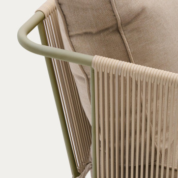 Zivia 2-Sitzer-Outdoor-Sofa aus Rohseil und grün verzinktem Stahl 178 cm