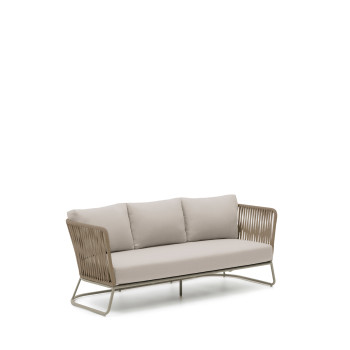 Saconca 3-Sitzer-Gartensofa aus Seil und beigefarbenem, verzinktem Stahl, 189 cm