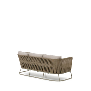 Saconca 3-Sitzer-Gartensofa aus Seil und beigefarbenem, verzinktem Stahl, 189 cm