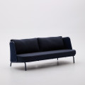Sedalis 3-Sitzer-Outdoor-Sofa aus Aluminium und blauem Seil 210 cm