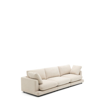 Gala 4-Sitzer-Sofa aus beigem Chenille FSC Mix Credit 300 cm