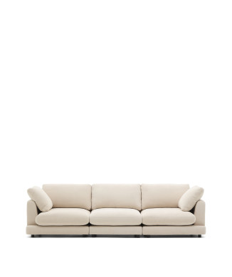 Gala 4-Sitzer-Sofa aus beigem Chenille FSC Mix Credit 300 cm