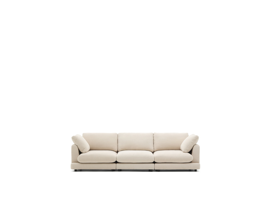 Gala 4-Sitzer-Sofa aus beigem Chenille FSC Mix Credit 300 cm
