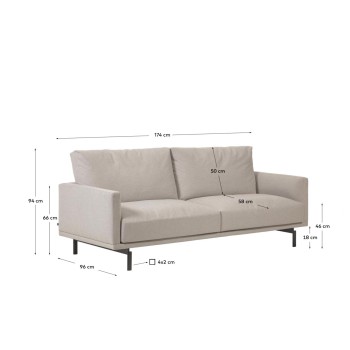 Galene 3-Sitzer-Sofa beige 174 cm