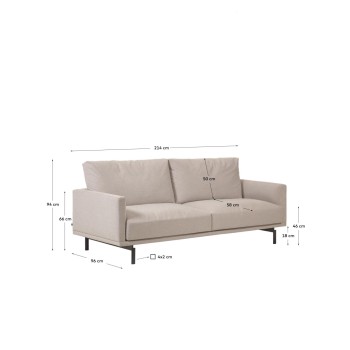 Galene 3-Sitzer-Sofa beige 214 cm