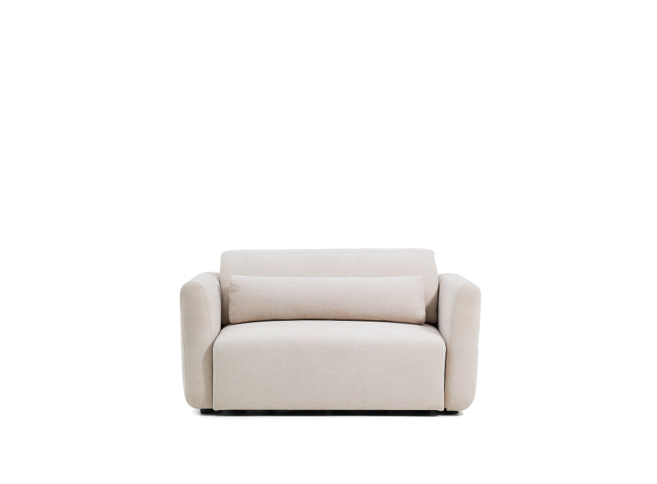 Lares 2-Sitzer-Sofa mit motorisierten Gleitsitzen und verstellbarer Kopfstütze in beigefarbenem Chenille, 150 cm