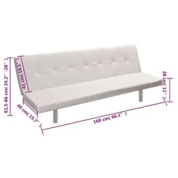 Verstellbares Schlafsofa mit 2 Kunstlederkissen