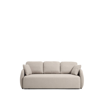 Laira 3-Sitzer-Schlafsofa aus beigem Chenille, 218 cm FSC Mix Credit
