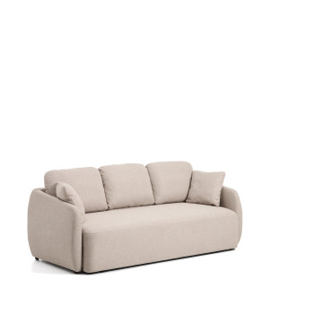 Laira 3-Sitzer-Schlafsofa aus beigem Chenille, 218 cm FSC Mix Credit