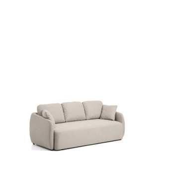 Laira 3-Sitzer-Schlafsofa aus beigem Chenille, 218 cm FSC Mix Credit