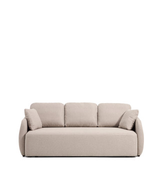 Laira 3-Sitzer-Schlafsofa aus beigem Chenille, 218 cm FSC Mix Credit