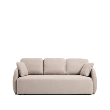 Laira 3-Sitzer-Schlafsofa aus beigem Chenille, 218 cm FSC Mix Credit
