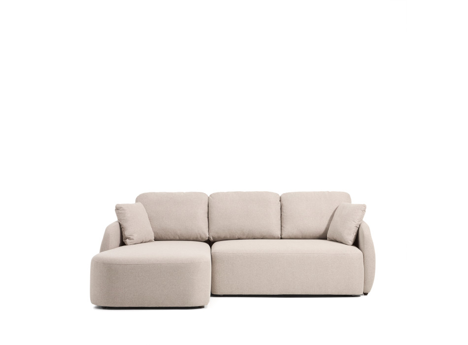 Laira 3-Sitzer-Schlafsofa aus beigem Chenille mit Chaiselongue links 246 cm FSC Mix Credit