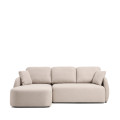 Laira 3-Sitzer-Schlafsofa aus beigem Chenille mit Chaiselongue links 246 cm FSC Mix Credit