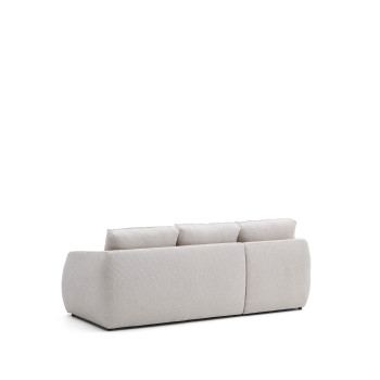 Laira 3-Sitzer-Schlafsofa aus Chenille mit Chaiselongue links, Ecru, 246 cm, FSC Mix Credit