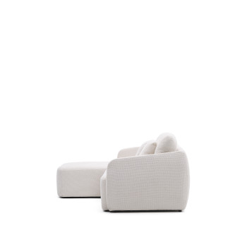 Laira 3-Sitzer-Schlafsofa aus Chenille mit Chaiselongue links, Ecru, 246 cm, FSC Mix Credit