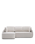 Laira 3-Sitzer-Schlafsofa aus Chenille mit Chaiselongue links, Ecru, 246 cm, FSC Mix Credit
