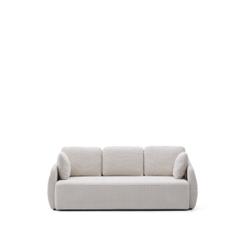 Laira 3-Sitzer-Schlafsofa aus ecrufarbenem Chenille, 218 cm, FSC Mix Credit