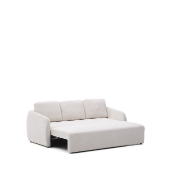 Laira 3-Sitzer-Schlafsofa aus ecrufarbenem Chenille, 218 cm, FSC Mix Credit