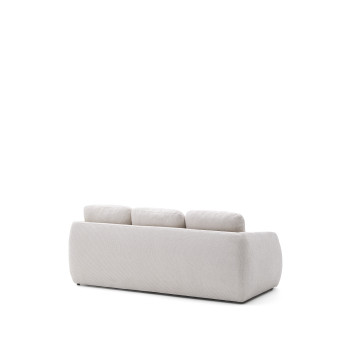 Laira 3-Sitzer-Schlafsofa aus ecrufarbenem Chenille, 218 cm, FSC Mix Credit