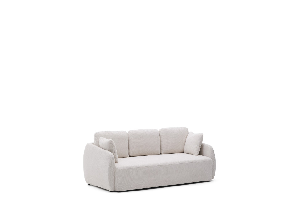 Laira 3-Sitzer-Schlafsofa aus ecrufarbenem Chenille, 218 cm, FSC Mix Credit
