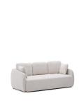 Laira 3-Sitzer-Schlafsofa aus ecrufarbenem Chenille, 218 cm, FSC Mix Credit