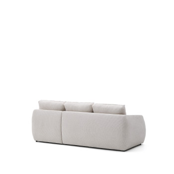 Laira 3-Sitzer-Schlafsofa aus ecrufarbenem Chenille mit Chaiselongue rechts 246 cm FSC Mix Credit
