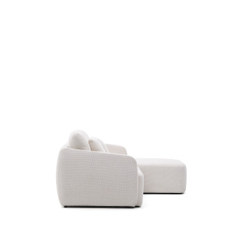 Laira 3-Sitzer-Schlafsofa aus ecrufarbenem Chenille mit Chaiselongue rechts 246 cm FSC Mix Credit