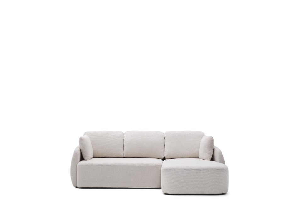 Laira 3-Sitzer-Schlafsofa aus ecrufarbenem Chenille mit Chaiselongue rechts 246 cm FSC Mix Credit