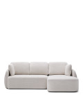 Laira 3-Sitzer-Schlafsofa aus ecrufarbenem Chenille mit Chaiselongue rechts 246 cm FSC Mix Credit