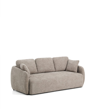 Laira 3-Sitzer-Schlafsofa aus taubengrauem Chenille, 218 cm, FSC Mix Credit