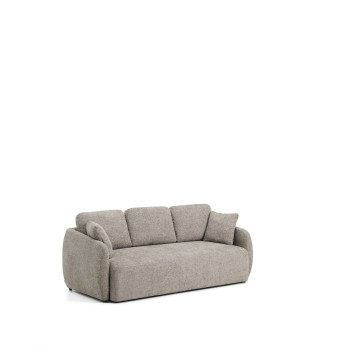 Laira 3-Sitzer-Schlafsofa aus taubengrauem Chenille, 218 cm, FSC Mix Credit