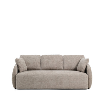 Laira 3-Sitzer-Schlafsofa aus taubengrauem Chenille, 218 cm, FSC Mix Credit