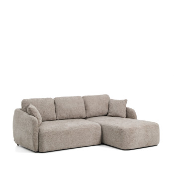 Laira 3-Sitzer-Schlafsofa aus taubengrauem Chenille mit Chaiselongue rechts 246 cm FSC Mix Credit