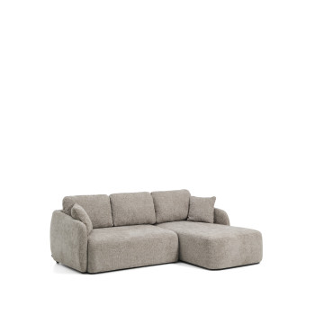 Laira 3-Sitzer-Schlafsofa aus taubengrauem Chenille mit Chaiselongue rechts 246 cm FSC Mix Credit