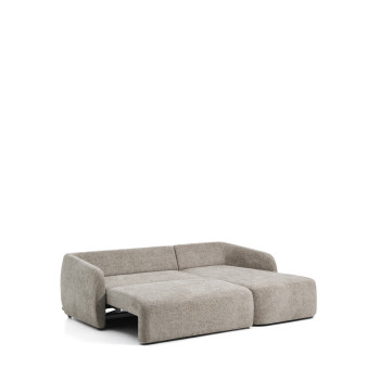 Laira 3-Sitzer-Schlafsofa aus taubengrauem Chenille mit Chaiselongue rechts 246 cm FSC Mix Credit