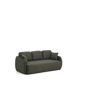 Laira 3-Sitzer-Schlafsofa aus dunkelgrünem Chenille, 218 cm FSC Mix Credit