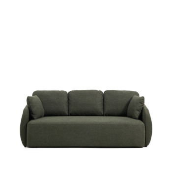 Laira 3-Sitzer-Schlafsofa aus dunkelgrünem Chenille, 218 cm FSC Mix Credit