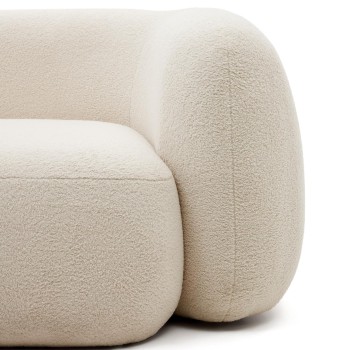 Martina 3-Sitzer-Sofa aus ecrufarbenem Bouclé-Stoff 