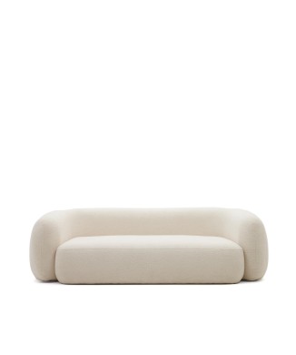 Martina 3-Sitzer-Sofa aus ecrufarbenem Bouclé-Stoff 