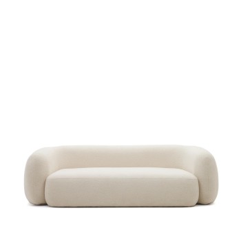 Martina 3-Sitzer-Sofa aus ecrufarbenem Bouclé-Stoff 