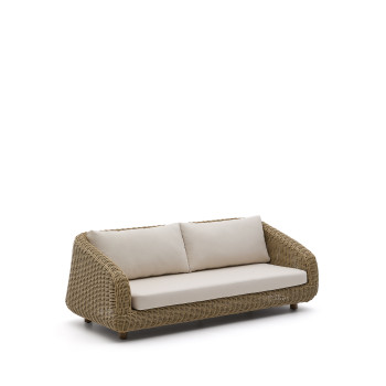 Meria 3-Sitzer-Sofa aus synthetischem Rattan und Beinen aus 100 % FSC-zertifiziertem Akazienholz, 208 cm